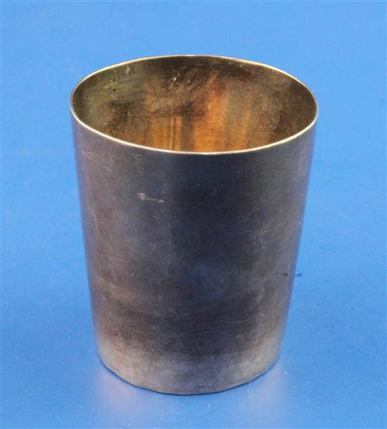 An early 19th century Portuguese? silver tumbler cup, 3 oz.